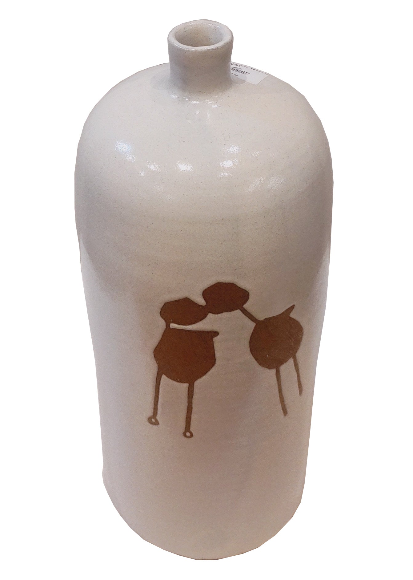 Serra da Capivara - Vaso Oval Beijo Bege Branco