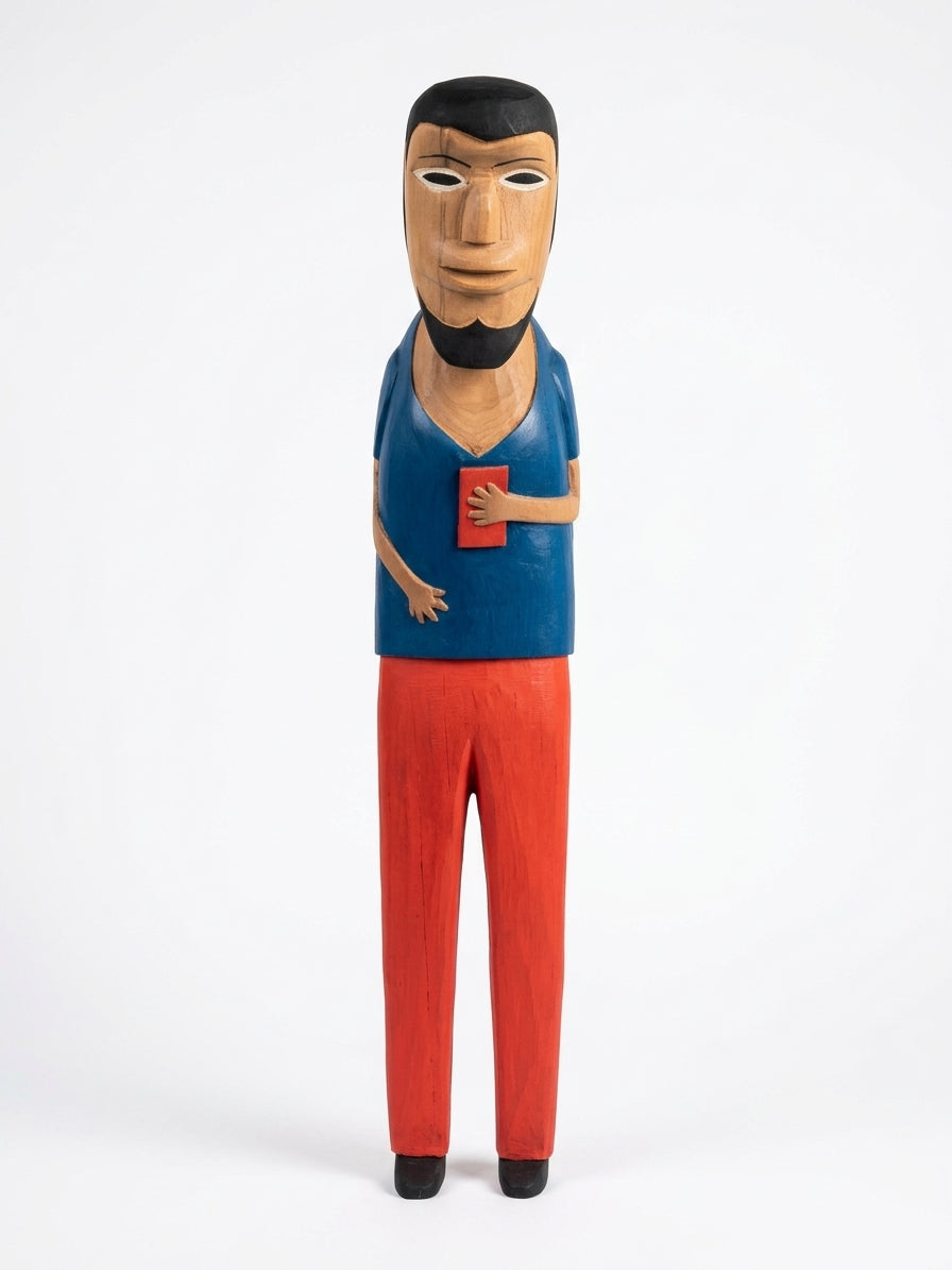 Escultura Homem Camisa Azul  - Aberaldo