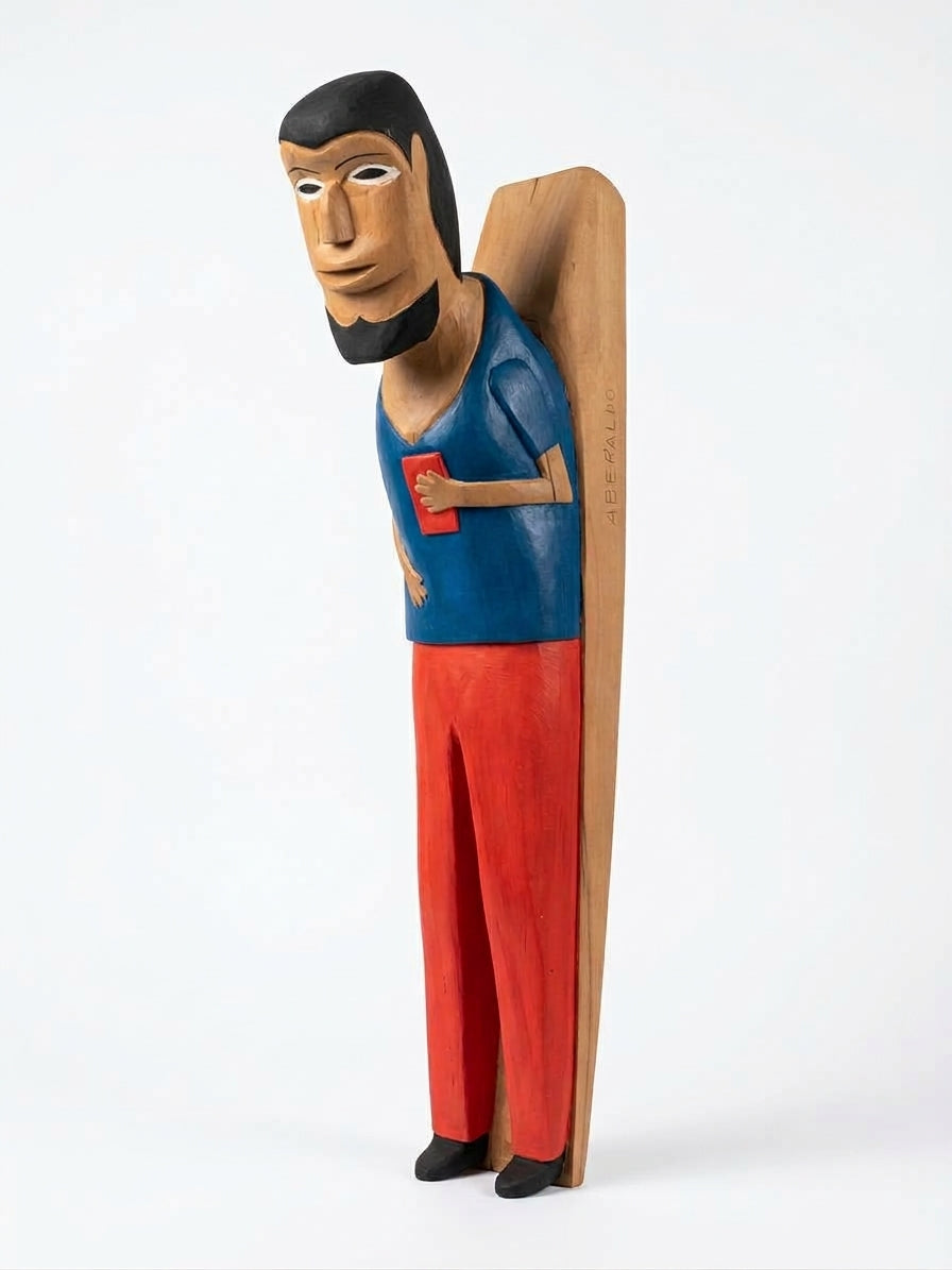 Escultura Homem Camisa Azul  - Aberaldo