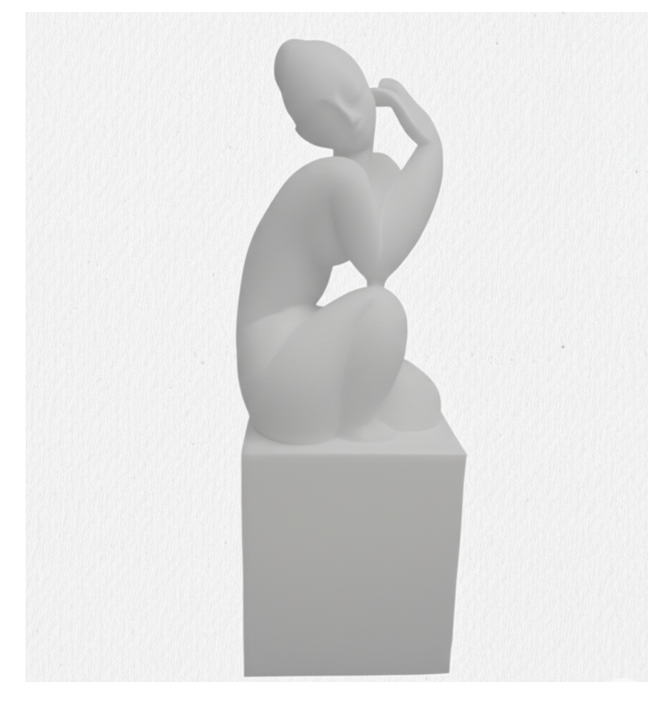 Escultura Eva G fosca com Base Alta - BK Arte e Design