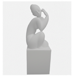 Escultura Eva G fosca com Base Alta - BK Arte e Design