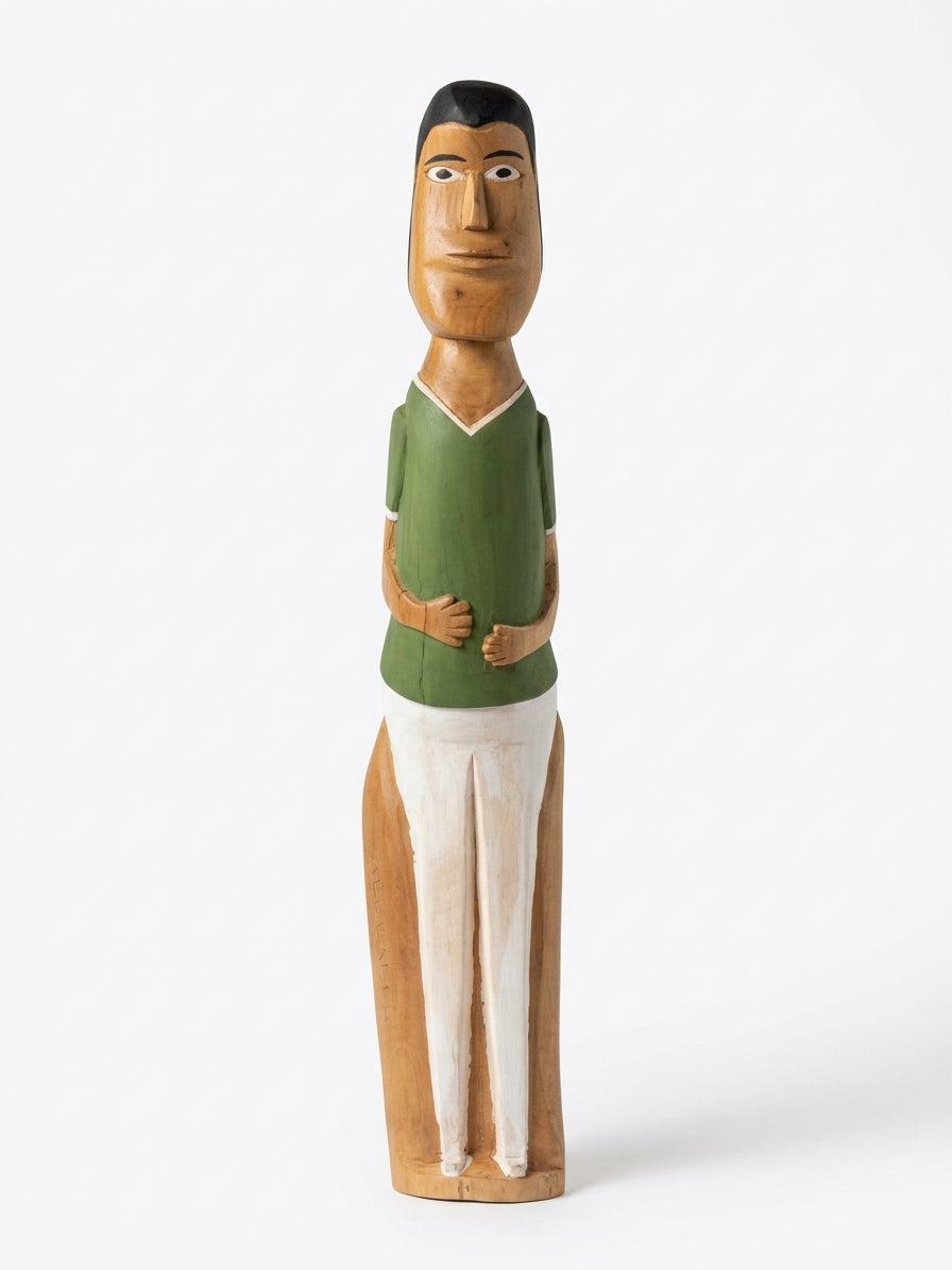 Escultura Homem Camisa Verde  - Aberaldo