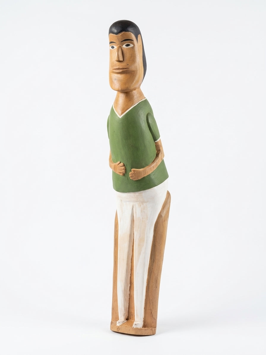 Escultura Homem Camisa Verde  - Aberaldo