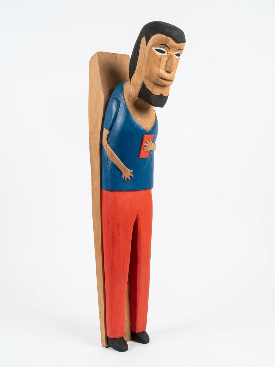 Escultura Homem Camisa Azul  - Aberaldo