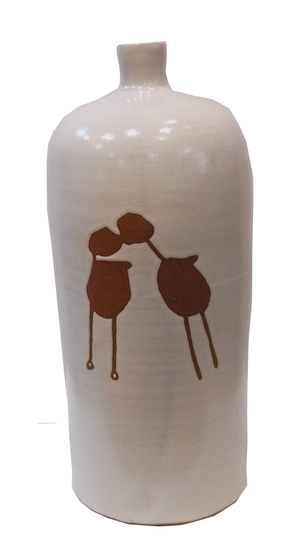 Serra da Capivara - Vaso Oval Beijo Bege Branco