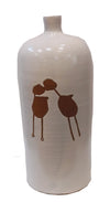 Serra da Capivara - Vaso Oval Beijo Bege Branco