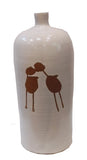 Serra da Capivara - Vaso Oval Beijo Bege Branco