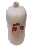 Serra da Capivara - Vaso Oval Beijo Bege Branco